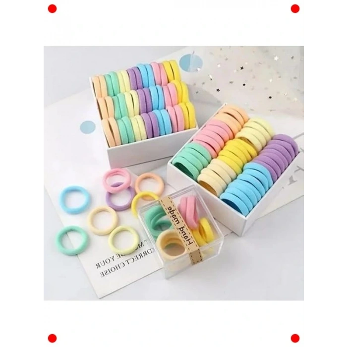 100 Adet Esnek Havlu Saç Tokası Karışık Renkler