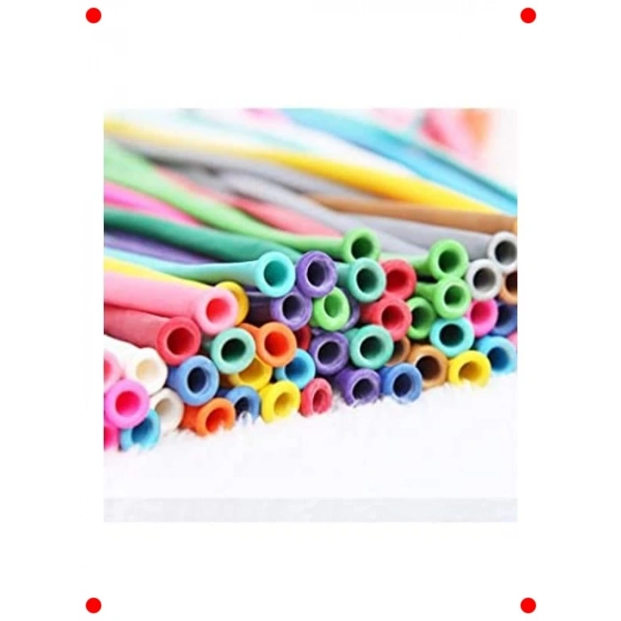 100 Adet Karışık Renk Sosis Balon ve Pompa Seti