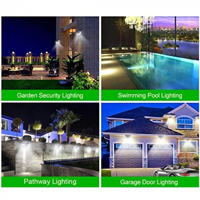 100 LED PIR Hareket Sensörlü Dış Duvar Lambası, IP65 Su Geçirmez