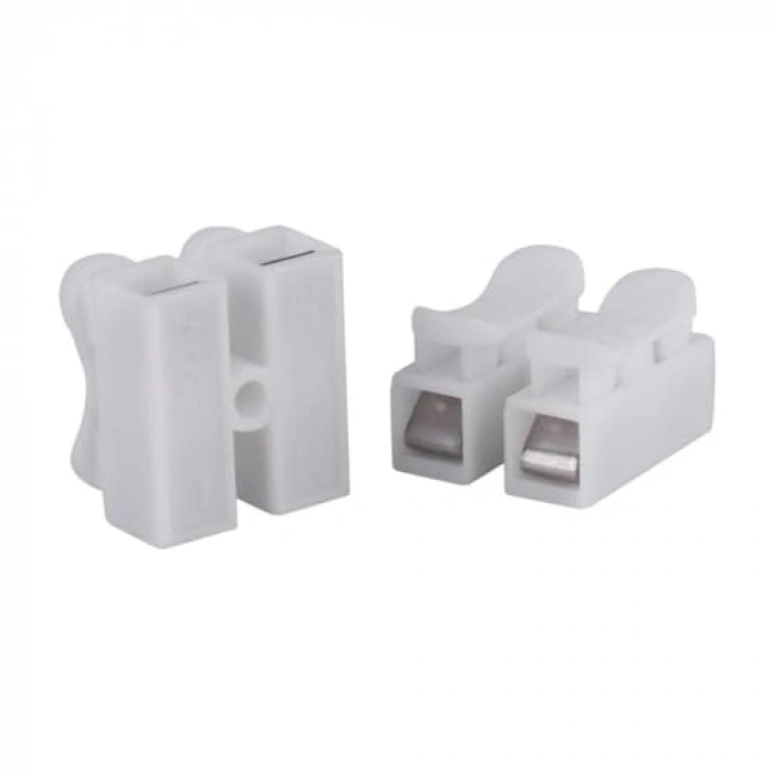 100lü Paket Mandallı Vidasız Klemens, Basmalı Tip 2 li 2 pin