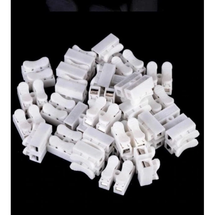 100lü Paket Mandallı Vidasız Klemens, Basmalı Tip 2 li 2 pin