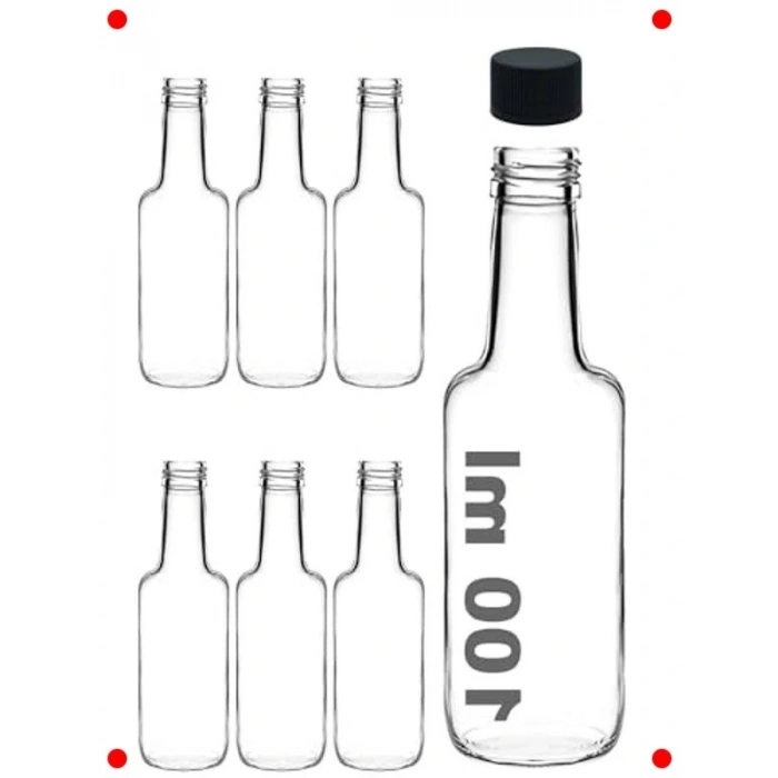 100 ml Sızdırmaz Kapaklı Cam Sos Şişesi 6 Adet