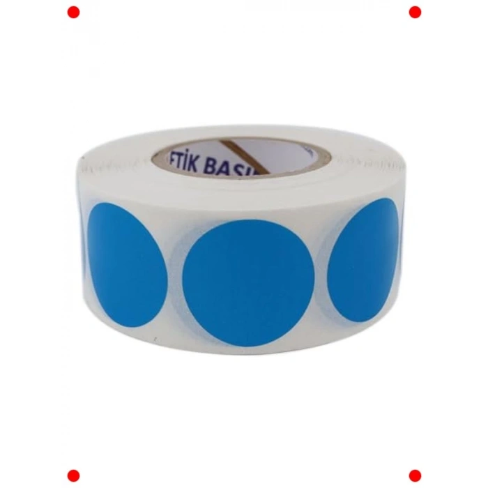 1000 Adet Mavi Yuvarlak İşaretleme Etiketi 30mm Çap
