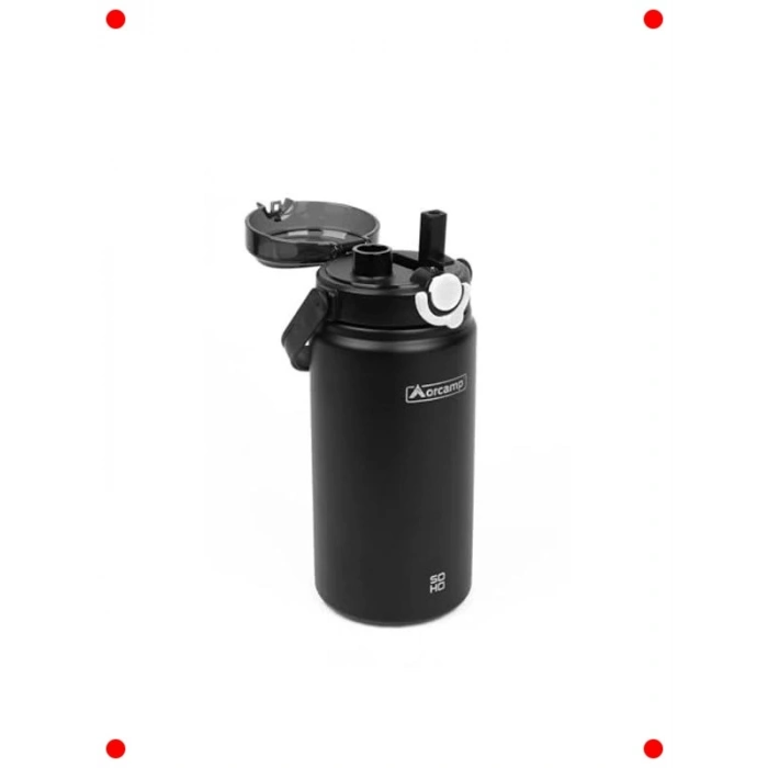 1000 ml Paslanmaz Çelik Seyahat Termosu Siyah