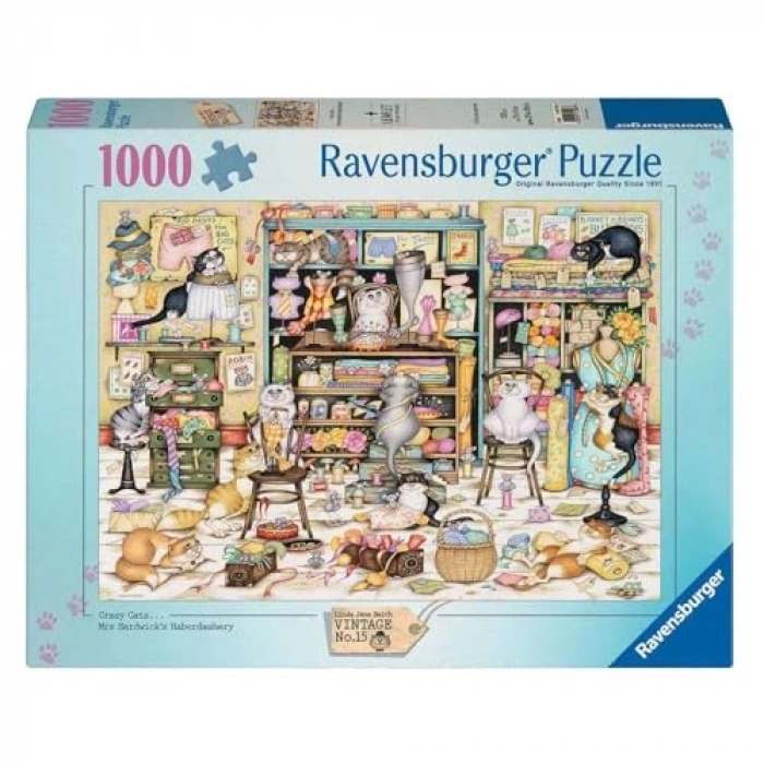 1000 Parça Çılgın Kediler Temalı Yetişkin Puzzle