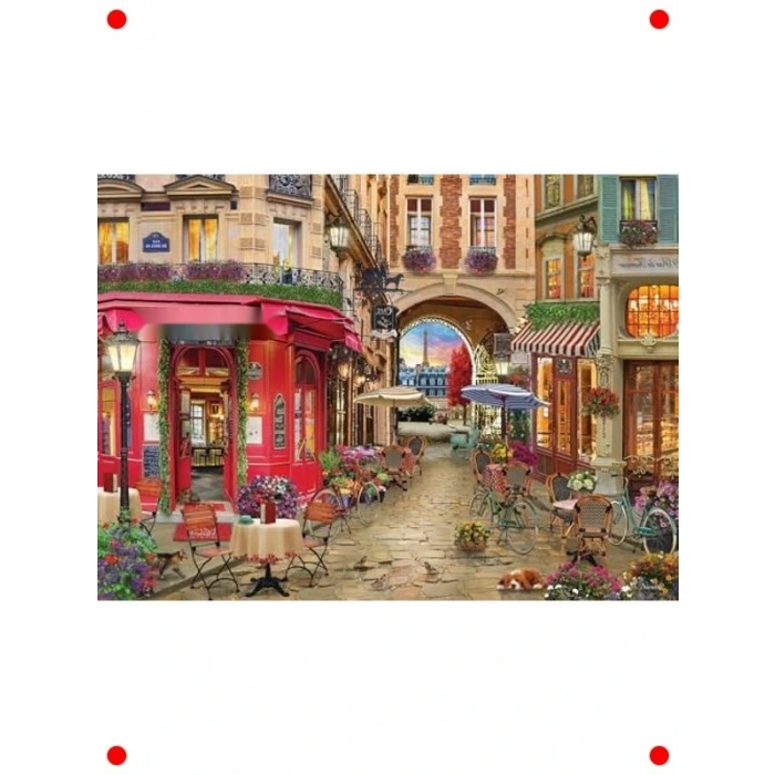 1000 Parça Yetişkin Puzzle: Paris Cafe Temalı