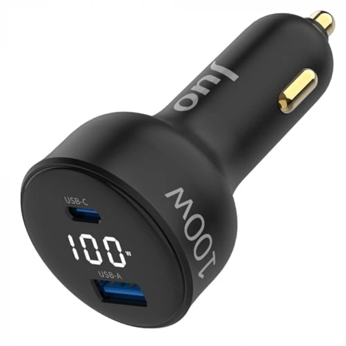 100W Led Ekranlı Araç Şarj Aleti, Type-C ve USB-A