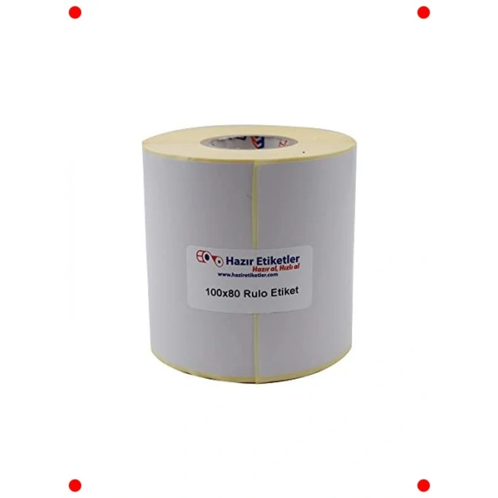 100x80 mm Kuşe Barkod Etiketi (500lü Rulo)