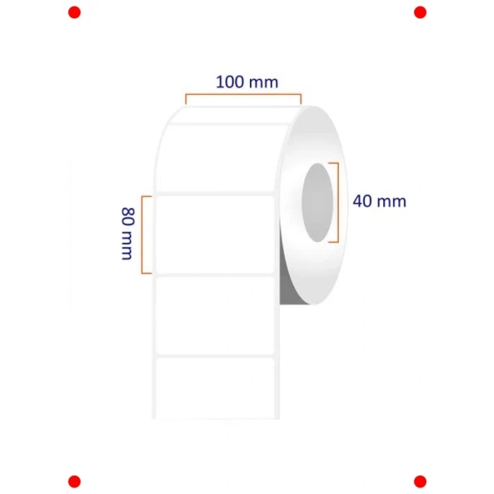 100x80 mm Kuşe Barkod Etiketi (500lü Rulo)