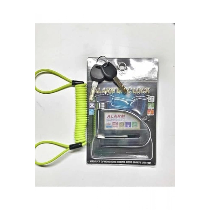 110 Db alarmlı disk kilidi, kabolu hatırlatma ile