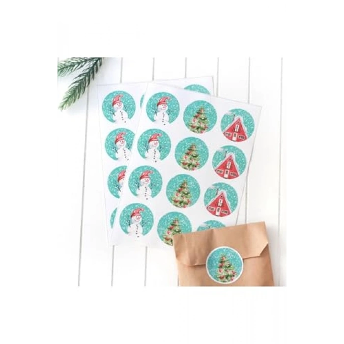 11x20 cm 20 Adet Desenli Kese Kağıdı ve Sticker Seti