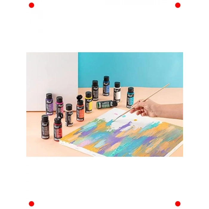 12li Akrilik Boya Seti - 60 cc Şişeler