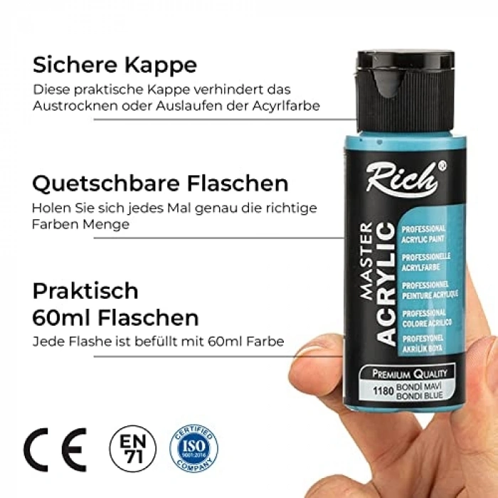 12li Akrilik Set, 60 Cc, Yüksek Kalite