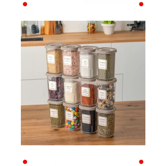 12li Döner Kapaklı Baharatlık Seti - 350 cc