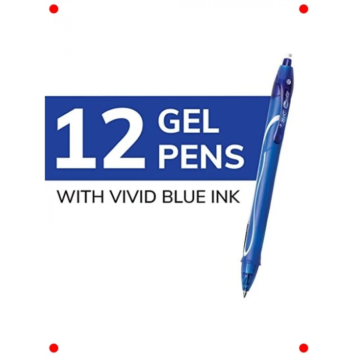 12li Hızlı Kuruyan Mavi Jel Kalem Seti 0.7 mm