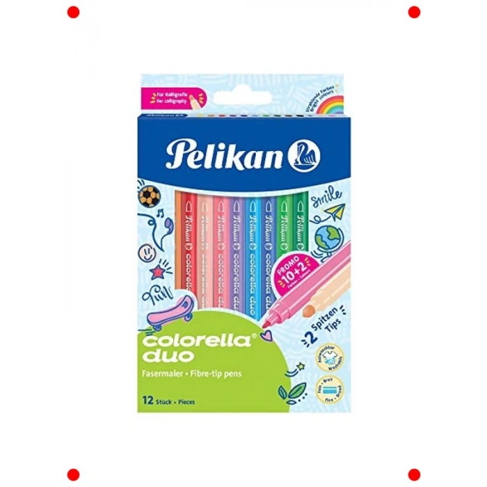 12li Keçeli Kalem Seti - Çift Uçlu & Canlı Renkler