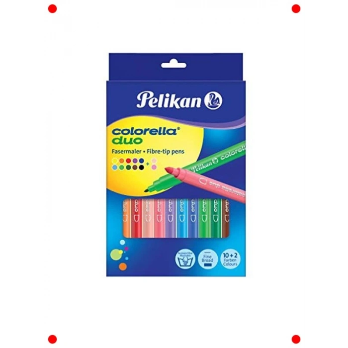 12li Keçeli Kalem Seti - Çift Uçlu & Canlı Renkler