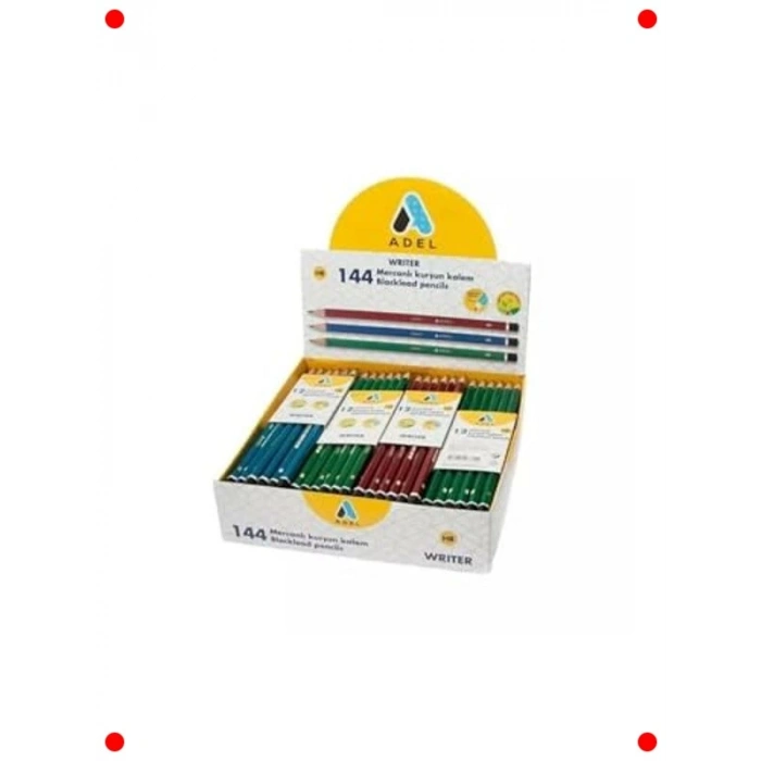 12li Köşeli HB Kurşun Kalem Seti - Çeşitli Renkler