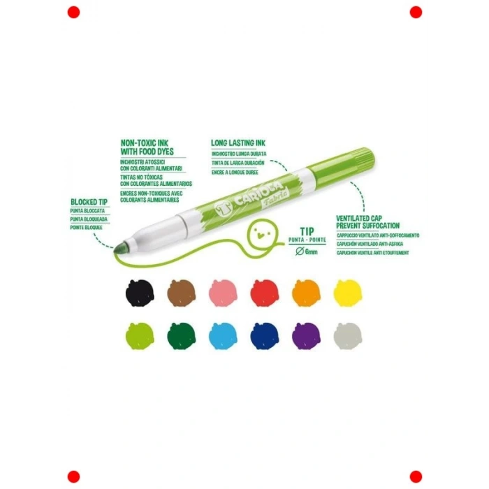 12li Kumaş Boya Kalemi Seti