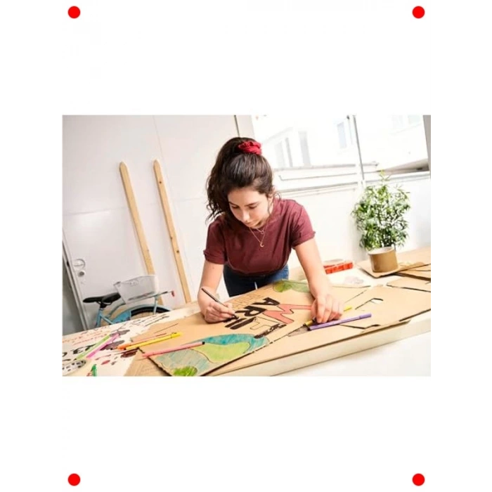 12li Pastel Tonlar Keçe Uçlu Boya Kalemleri Seti