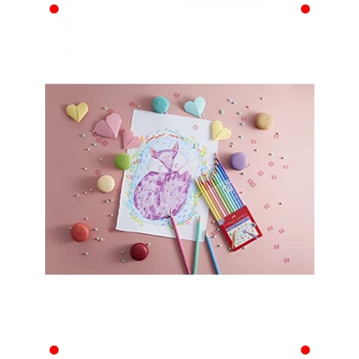 12li Pastel Üçgen Ergonomik Boya Kalemi Seti