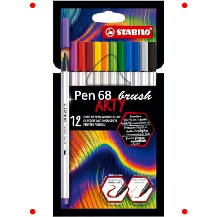 12li Premium Fırça Uçlu Keçeli Kalem Seti