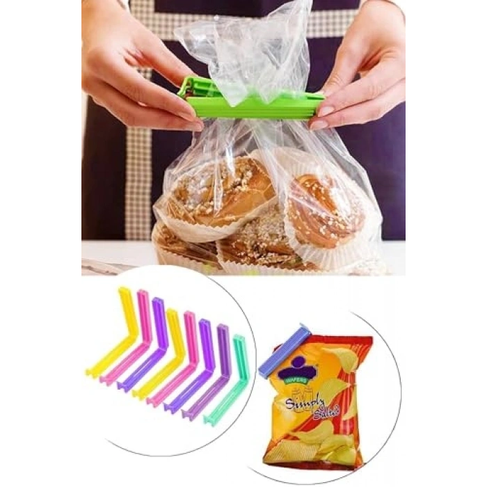 12li Renkli Pratik Poşet Klipsi Seti, Ambalaj Kapatıcı