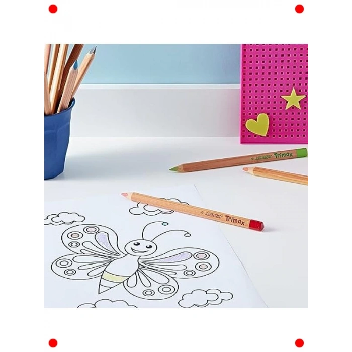 12li Trımax Jumbo Kalın Kuru Boya Kalemi Seti