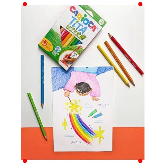 12li Üçgen Ergonomik Kuru Boya Kalemi Seti