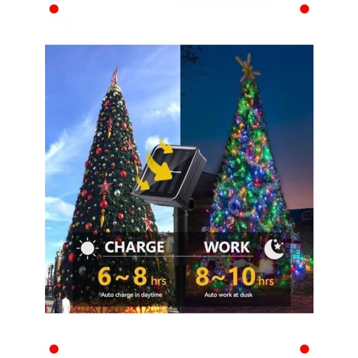 12 Metre RGB Solar Peri LED Bahçe Aydınlatma (8 Mod)