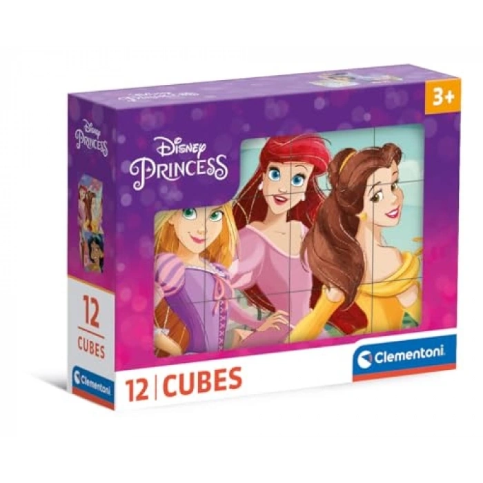 12 Parça Princess Temalı Küp Puzzle, Eğlenceli Aktivite