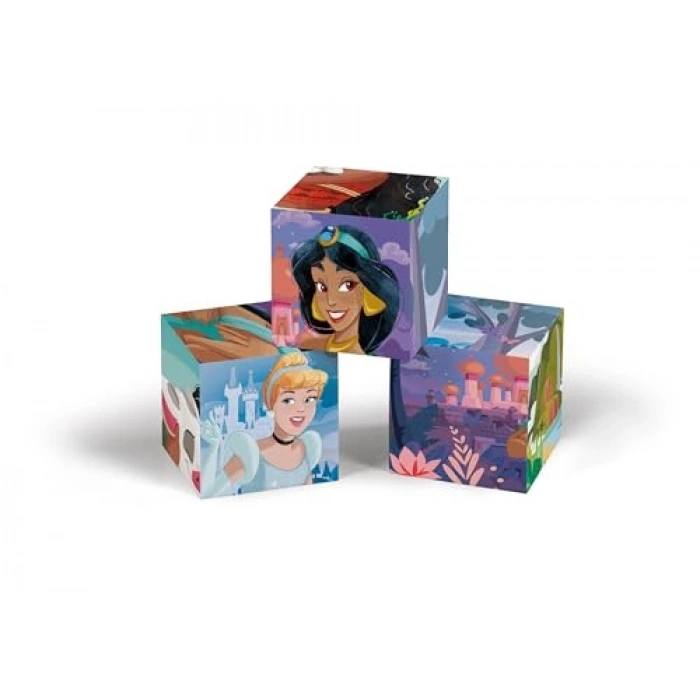 12 Parça Princess Temalı Küp Puzzle, Eğlenceli Aktivite