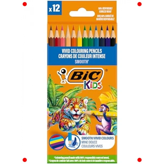 12 Renk Ahşap Kuru Boya Kalemi Seti