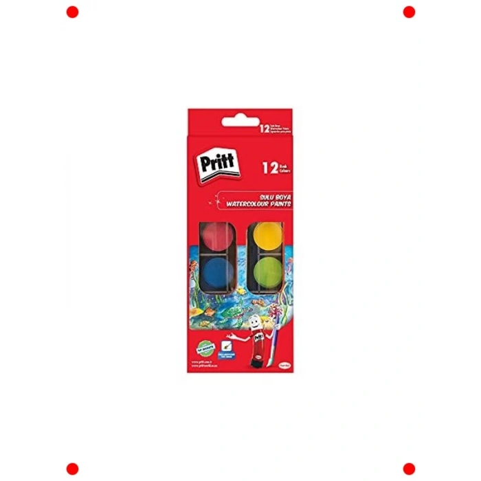 12 Renk Büyük Tablet Suluboya Seti + Fırça