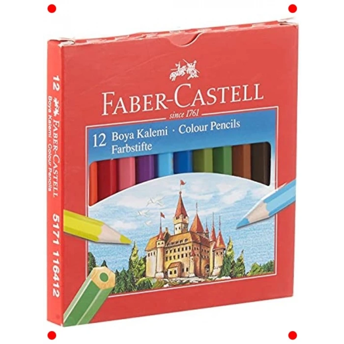 12 Renk Yarım Boy Boya Kalemi Seti - Kırılma Önleyici