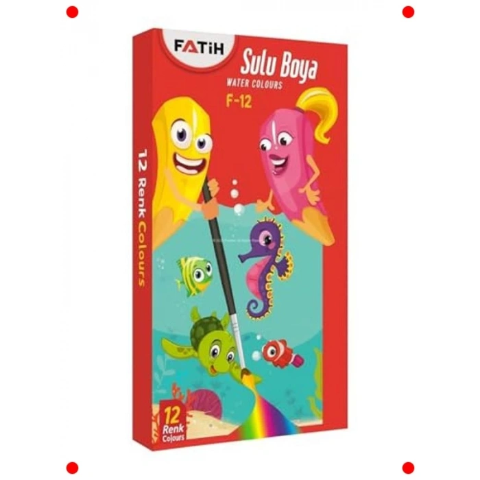 12 Renkli Çocuk Sulu Boya Seti - Fırçalı