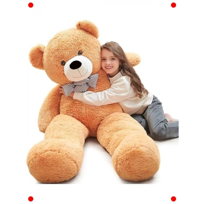 120 cm Papyonlu Kahverengi Dev Peluş Ayı Oyuncak