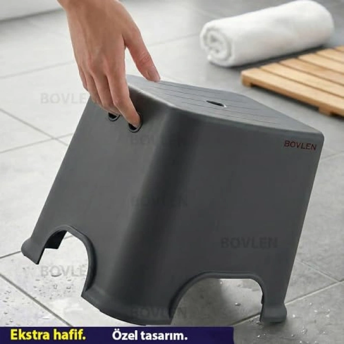 120 Kg Taşıma Kapasiteli Kaydırmaz Banyo Taburesi, Antrasit