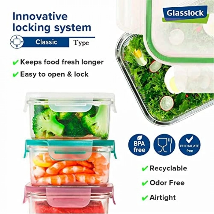 1200 ml Kapasiteli Kare Cam Saklama Kabı, Pratik ve Kullanışlı