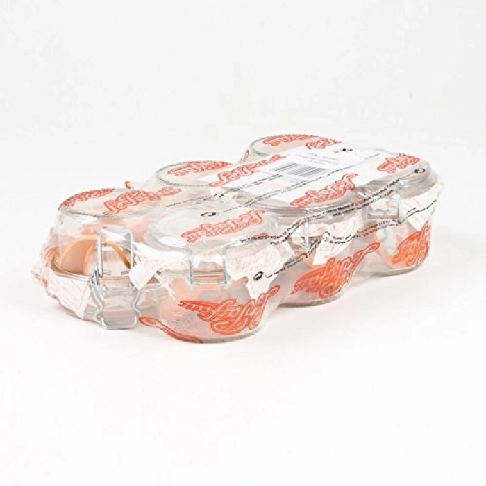 125 ml Klipsli Cam Kavanoz Seti, 6 Adet Pratik Kullanım