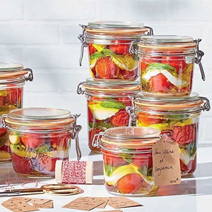 125 ml Klipsli Cam Kavanoz Seti, 6 Adet Pratik Kullanım