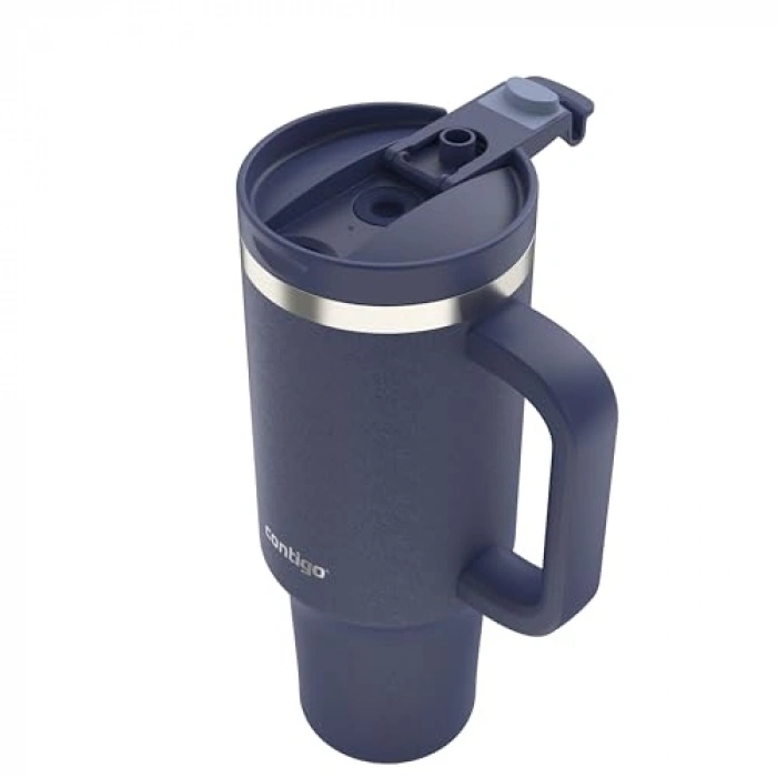 1.2L Mavi Yalıtımlı Su Şişesi, Pipetli Tasarım