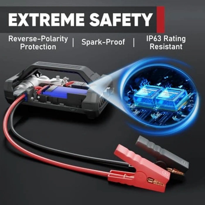 12V 2000Amp Akıllı Akü Takviye Seti - Pompa ve LED Lamba ile