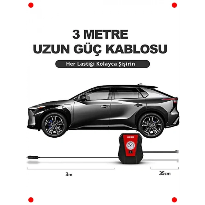 12V Analog Lastik Şişirme Pompası (100 PSI)