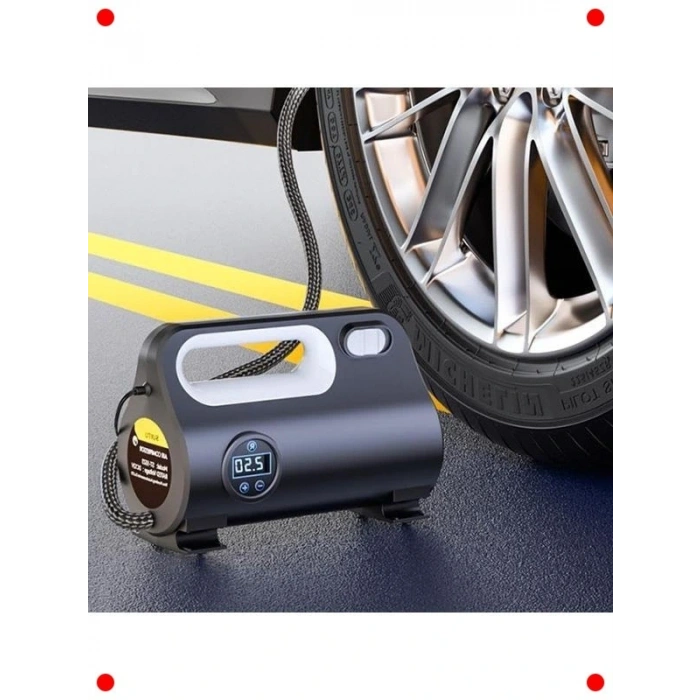 12V Araç Lastik Şişirme Kompresörü - LED Ekranlı