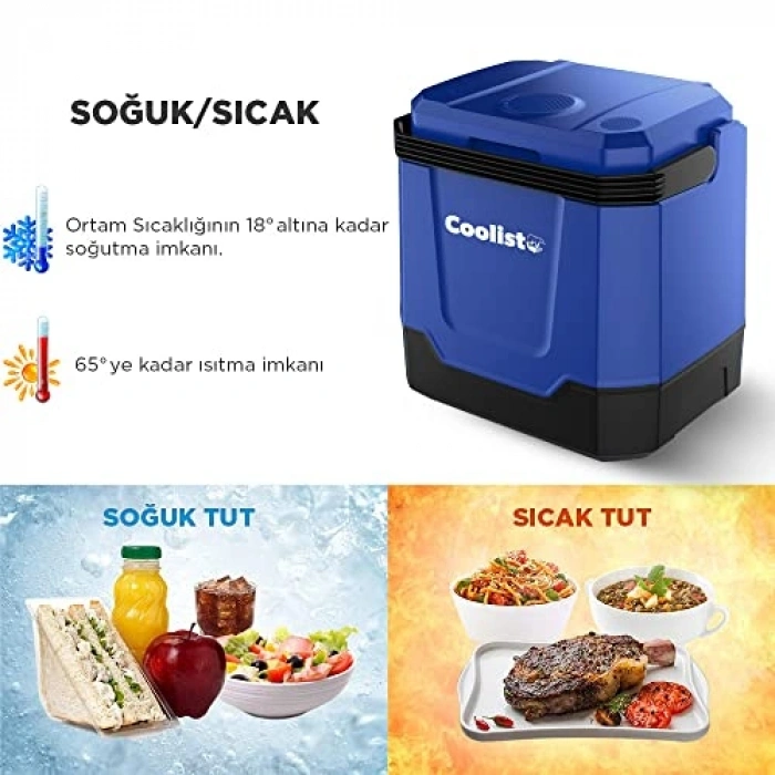 12Volt/230Volt Oto Buzdolabı, 33 Litre Soğuk/ Sıcak Seçeneği