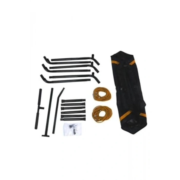 135 cm Boyunda Altıgen Step Trambolin, Siyah ve Turuncu