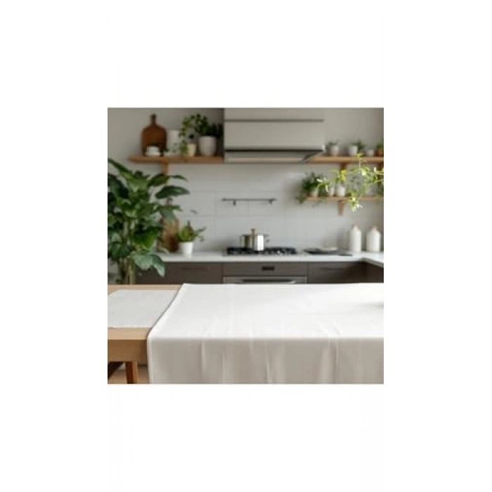 140x180 cm Doğal Keten Masa Örtüsü