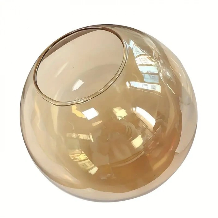 15 cm Çapında Parlak Bal Rengi Avize Abajur Camı