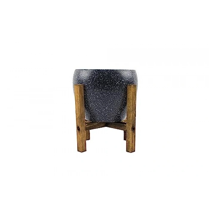 15 cm Gri Granit Toprak Saksı, 4 Ayaklı Çiçeklik